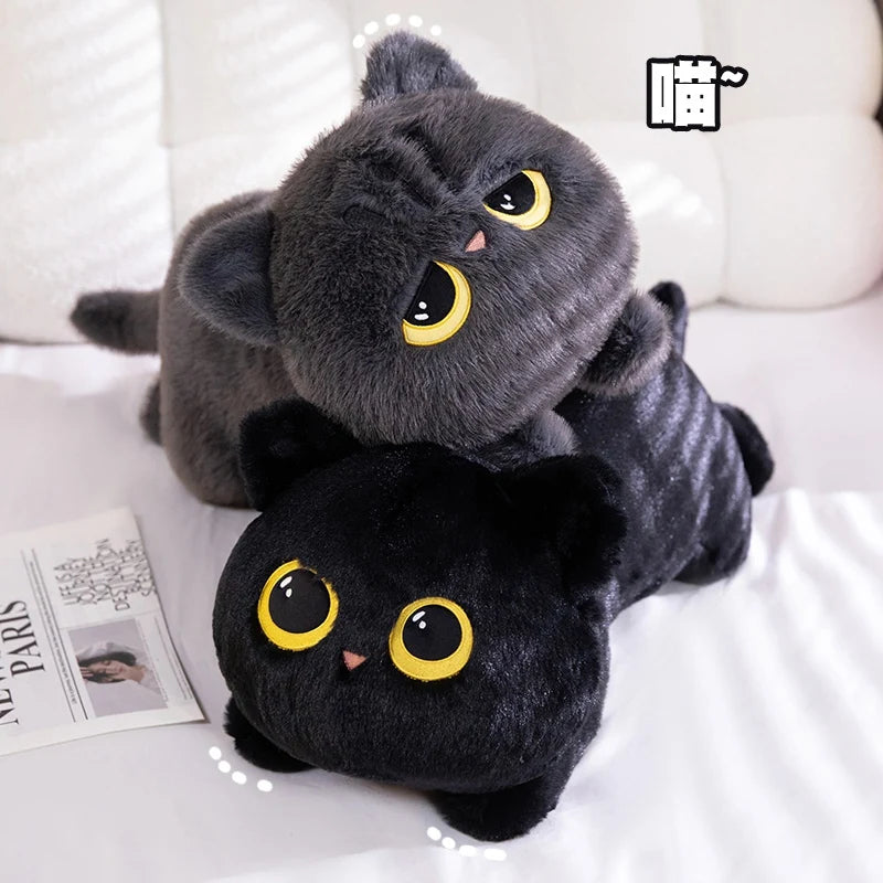 Almofada de Pelúcia Gato Preto Kawaii - Conforto e Charme