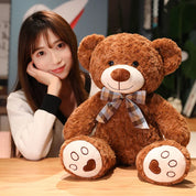 Urso de Pelúcia Clássico Macio com Laço - 35 a 60 cm