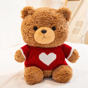 23cm urso de pelúcia brinquedo de pelúcia bonito com capuz suéteres urso boneca de pelúcia jumper urso de pelúcia brinquedos macios decoração para casa aniversário crianças presente