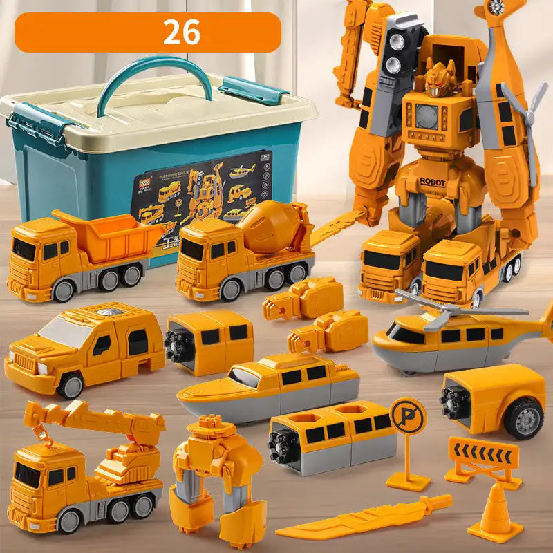 Robô Caminhão Brinquedo 5 Em 1 Monta Desmonta Transformável