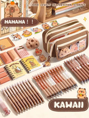 Estojo Escolar Kawaii Grande Capacidade com Zíper