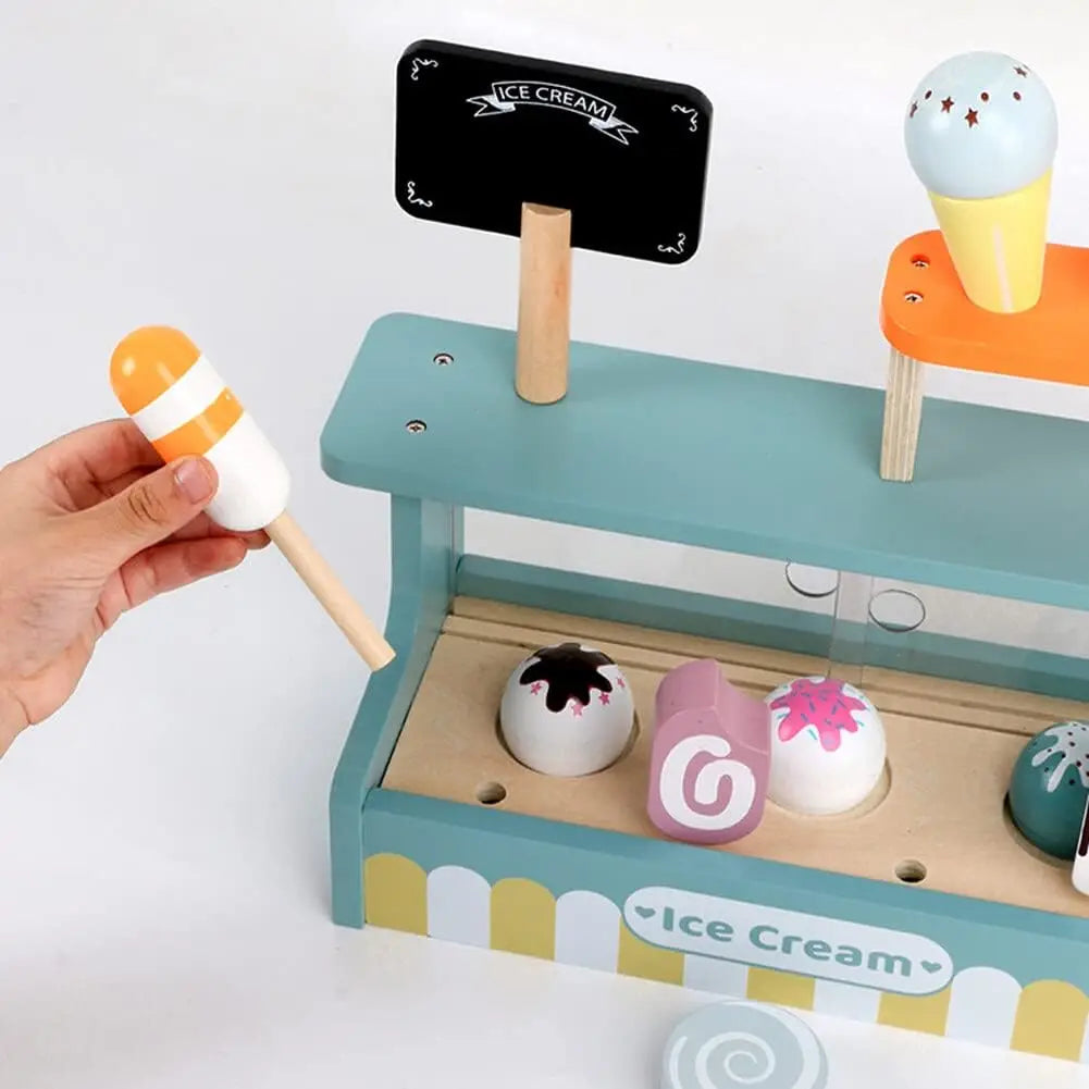 Conjunto Playset de Sorvete e Chá de Madeira Montessori