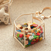 Cesta Transparente para Organização de Brinquedos