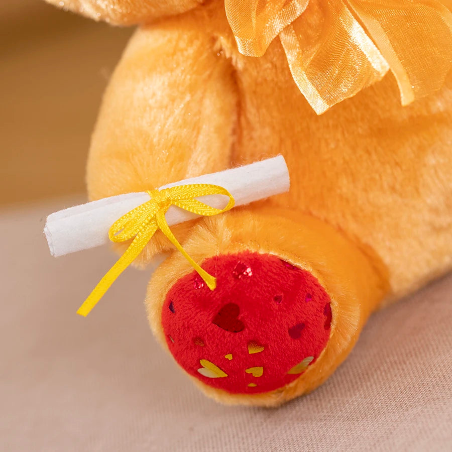 1 peça 23cm urso de formatura brinquedo de pelúcia bonito urso de pelúcia boneca macia meninos meninas estudantes presente de formatura