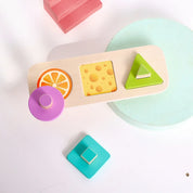 Montessori brinquedos para bebês de madeira dos desenhos animados frutas agarrando placa forma cor frutas cognição brinquedo do bebê educação precoce jogo puzzle