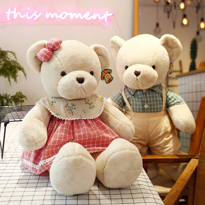 80cm bonito macio fresco casal urso brinquedos de pelúcia kawaii presente de natal travesseiro crianças brinquedos de pelúcia decoração do quarto ponto urso de pelúcia