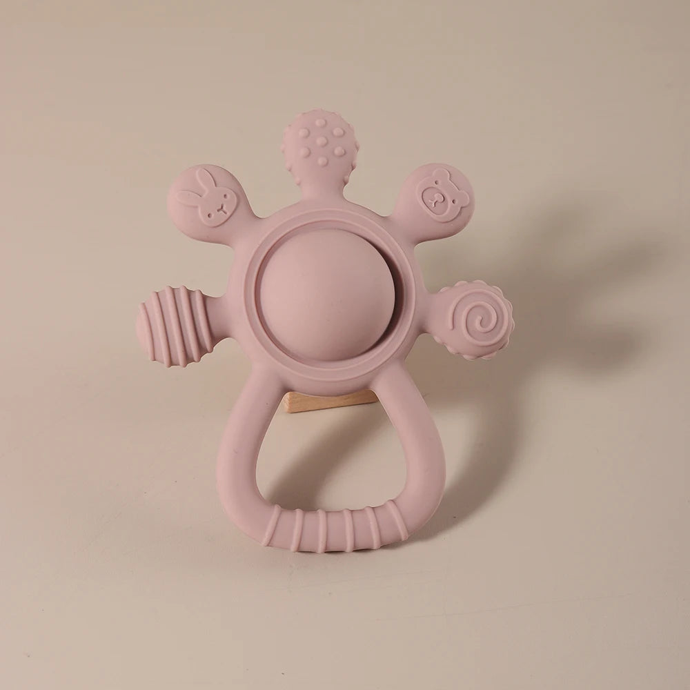 Mordedor Silicone Palm Chocalho para Bebês