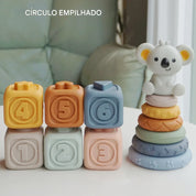 Blocos de Silicone Montessori para Bebês