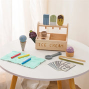 Brinquedos de sorvete de madeira para crianças, Pretend Play Simulation, Cone de sorvete Montessori, Brinquedos de cozinha, Presentes educativos pré-escolares