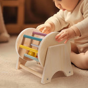 Brinquedos montessori para bebês, aprendizagem precoce, bola de madeira, tambor, exercício de audição, cor, cognição, trem de coordenação mão-olho