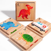 Crianças de madeira animais quebra-cabeça jogo dos desenhos animados tráfego madeira quebra-cabeça brinquedos educativos para crianças presentes educação infantil