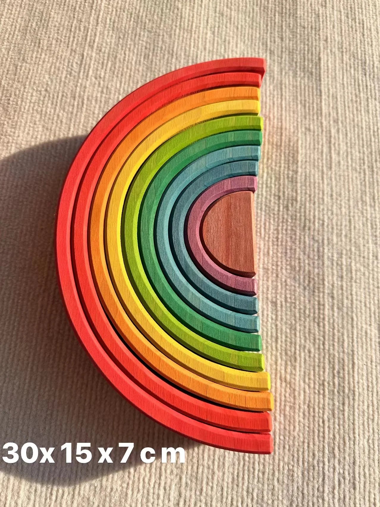 Brinquedo Blocos de Madeira Arco-Íris Montessori para Crianças