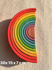 Brinquedo Blocos de Madeira Arco-Íris Montessori para Crianças