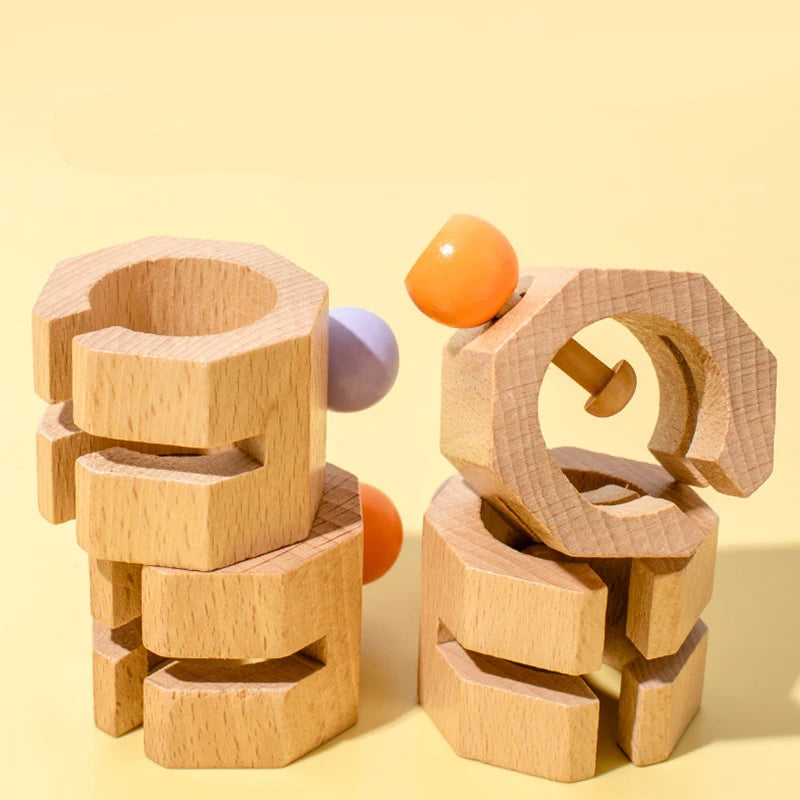 Brinquedo Peças de Montagem - Sensorial Montessori em Madeira