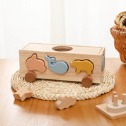 Blocos de Empilhamento de Madeira para Bebês, Carro Matching Learning, Forma Montessori, Blocos de Construção, Estrela e Lua, 0-3 Anos
