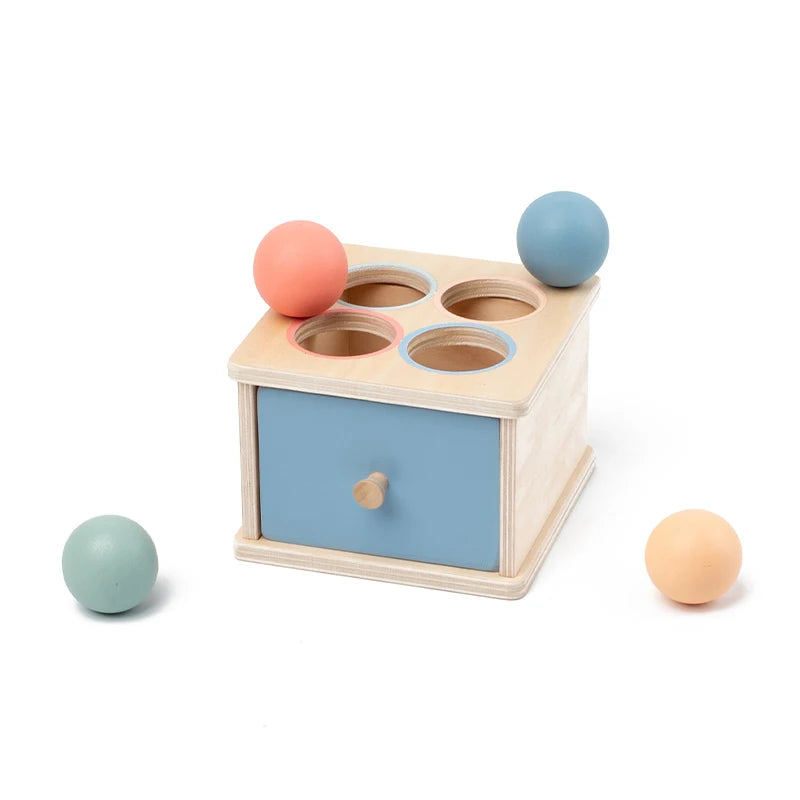 Caixa permanente de objeto de bebê montessori, brinquedo de madeira, forma de classificação de cores, caixa de correspondência, bola de moeda, caixa sensorial, habilidades motoras finas para