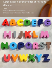 Brinquedo Educativo de Madeira Montessori - Tabuleiro Letras e Números