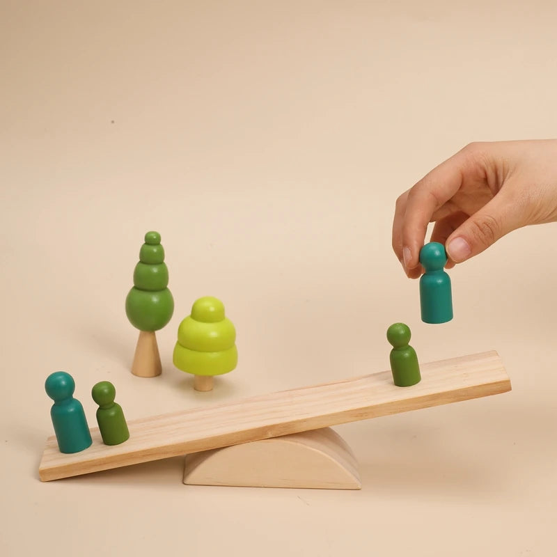 Quebra-cabeças jogo educativo montessori bebê feixe de equilíbrio jogo brinquedos para crianças estilo nórdico blocos de construção de madeira brinquedos para crianças