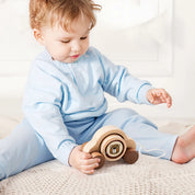 1pc de madeira do bebê montessori brinquedos dos desenhos animados ônibus mordedor faia urso de madeira carro para crianças dentição educacional montessori brinquedos presente