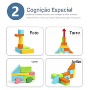 Blocos de Construção de Madeira Educativos - Explore a Criatividade