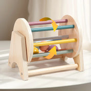 Brinquedos montessori para bebês, aprendizagem precoce, bola de madeira, tambor, exercício de audição, cor, cognição, trem de coordenação mão-olho