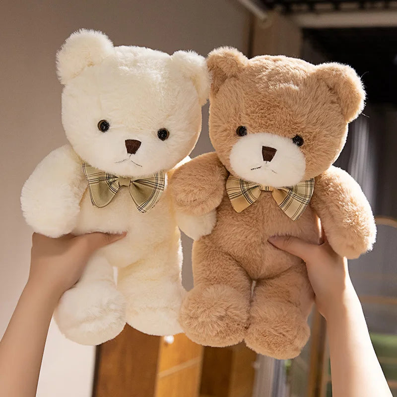 30cm kawaii colorido laço urso boneca brinquedo de pelúcia abraço urso boneca presente aniversário travesseiro de pelúcia casa sala estar quarto