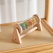Chocalho Sensorial de Madeira Montessori com Bolinhas Coloridas - Estímulo e Calma