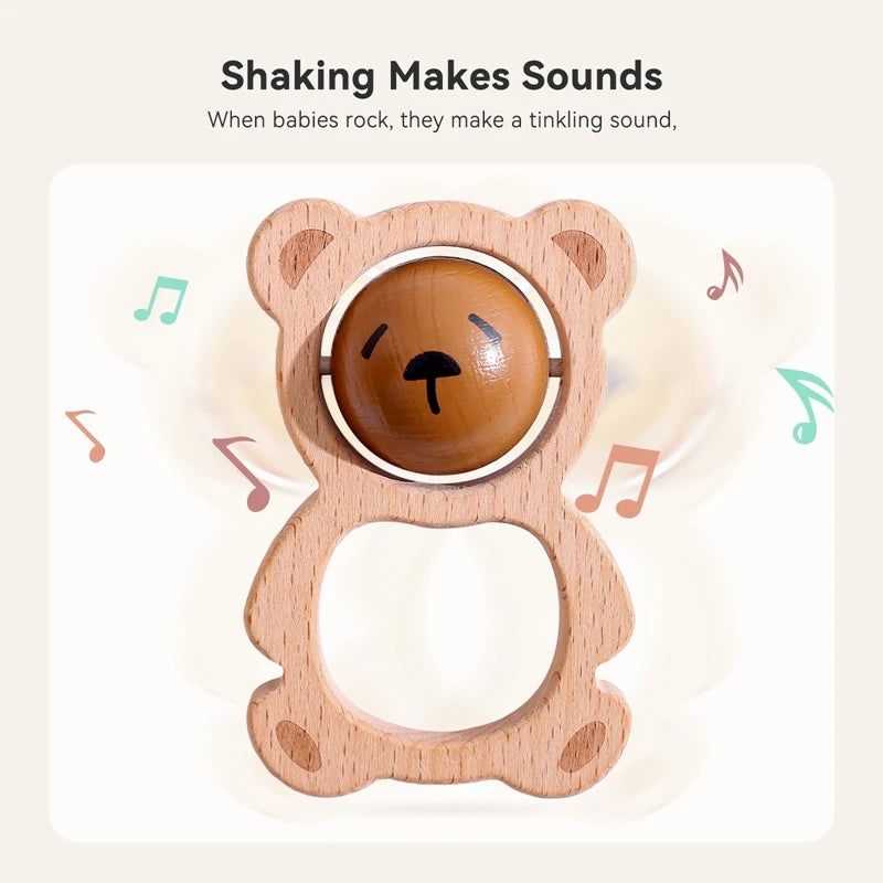 Chocalho de Madeira Urso Musical Montessori