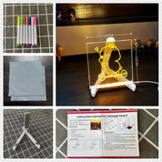 Prancheta de Desenho LED Acrílica Regravável para Crianças