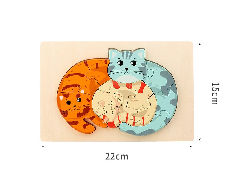 Enigma animal madeira para pai e filho, jogo educativo do bebê