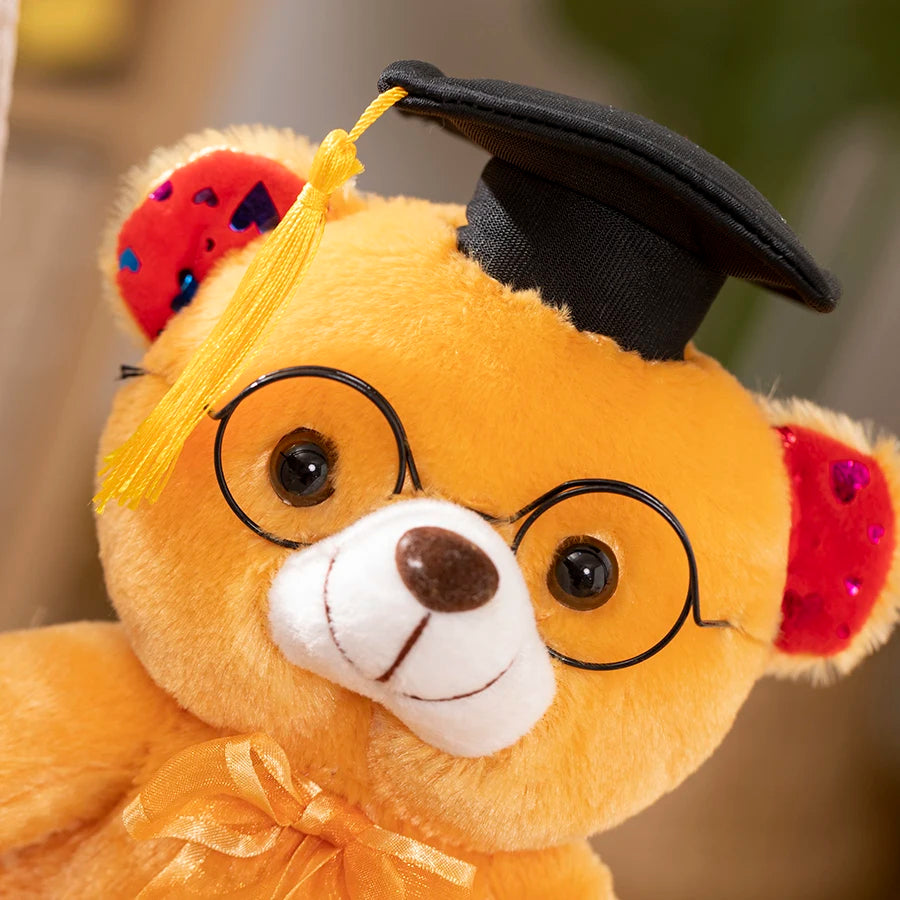 1 peça 23cm urso de formatura brinquedo de pelúcia bonito urso de pelúcia boneca macia meninos meninas estudantes presente de formatura