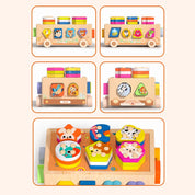 Carrinho de Madeira Infantil Montessori Educacional e Sensorial