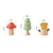 Bebê montessori brinquedos de madeira dos desenhos animados floresta, cogumelo, esquilo rotação parafuso brinquedo brinquedos para crianças dedo precoce movimento fino
