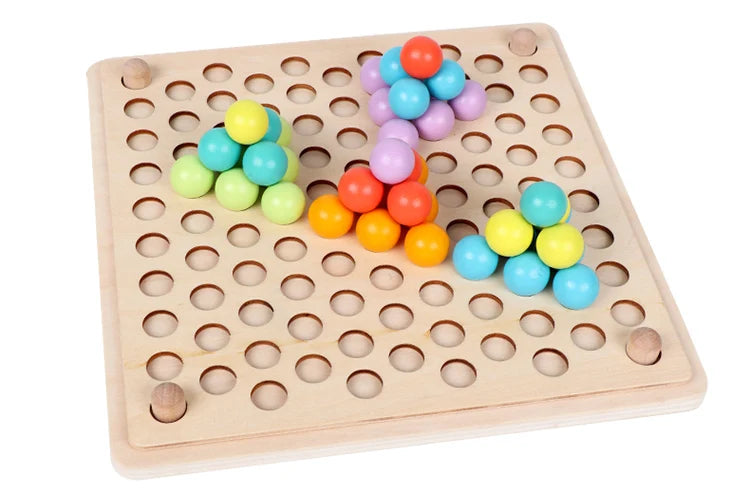 Grânulos de madeira jogo montessori educacional cedo aprender crianças clipe bola quebra-cabeça pré-escolar criança brinquedos crianças para crianças presentes