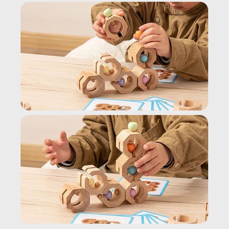 Brinquedo Peças de Montagem - Sensorial Montessori em Madeira