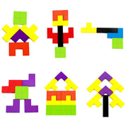 Quebra-Cabeça Tetris de Madeira Educativo Montessori para Crianças