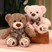 Urso de Pelúcia Clássico Macio com Laço - 35 a 60 cm