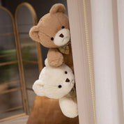 30cm kawaii colorido laço urso boneca brinquedo de pelúcia abraço urso boneca presente aniversário travesseiro de pelúcia casa sala estar quarto