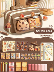 Estojo Escolar Kawaii Grande Capacidade com Zíper