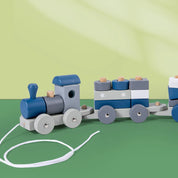 Trem de Empilhamento Montessori de Madeira - Brinquedo Educativo para Crianças