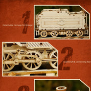 Quebra-Cabeça 3D Locomotiva de Madeira