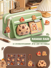 Estojo Escolar Kawaii Grande Capacidade com Zíper
