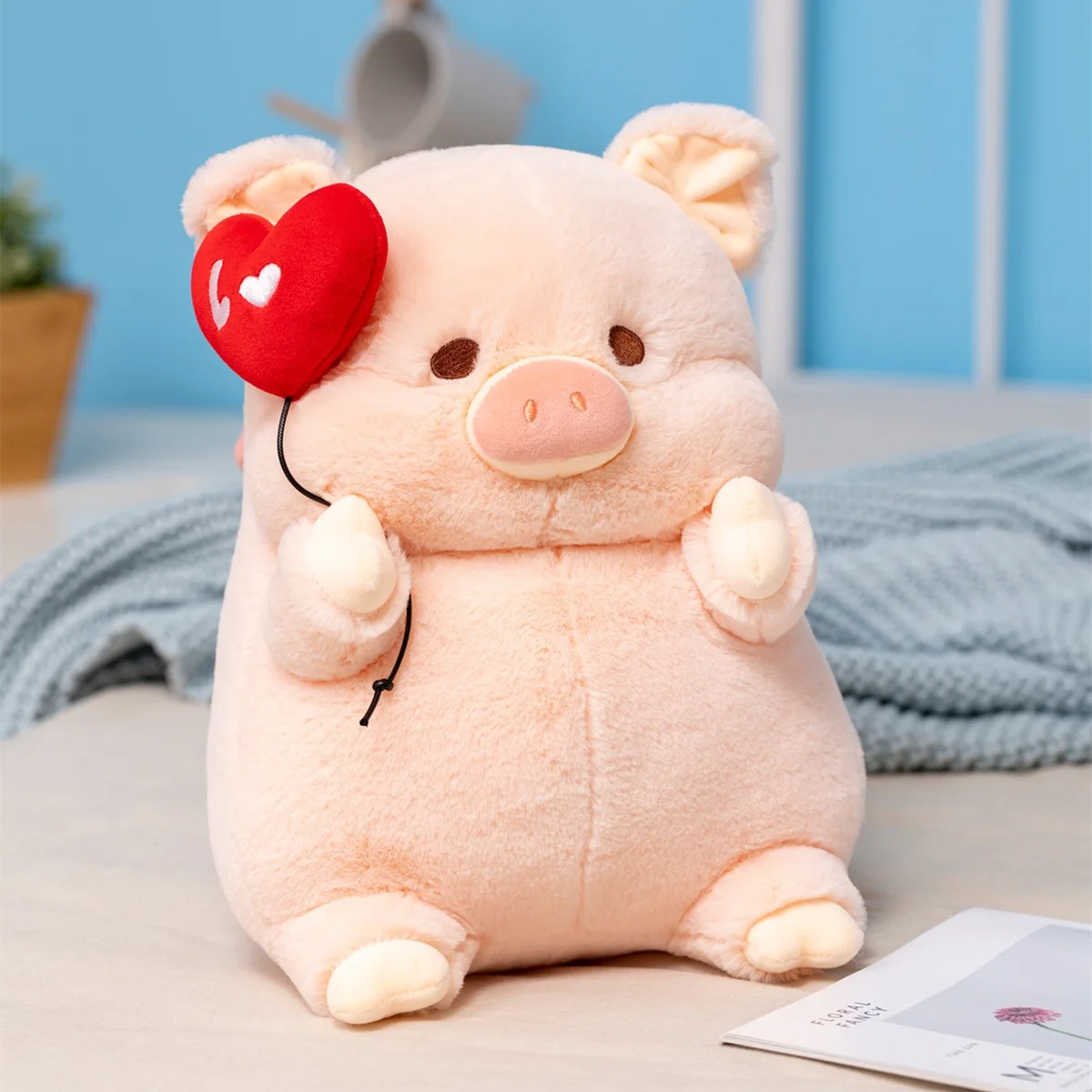 Brinquedo de pelúcia Kawaii Anjo Porco para crianças, peluches de desenho animado, boneca de pelúcia, brinde de aniversário infantil, 20-30cm