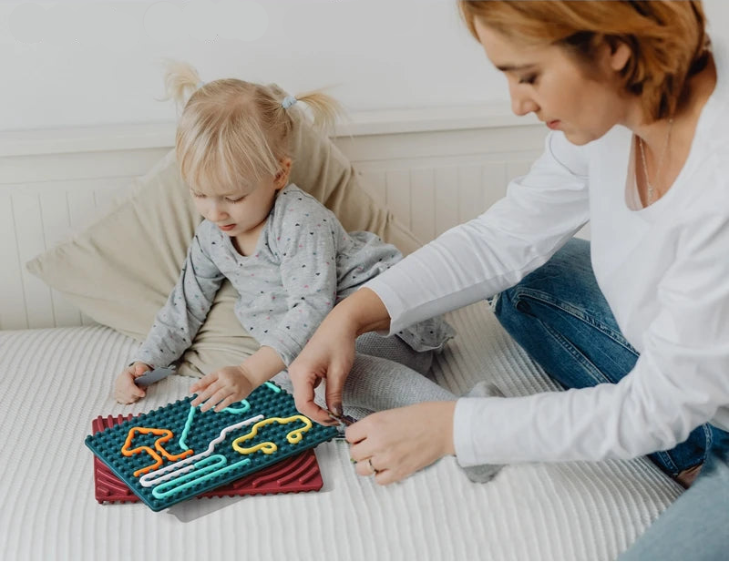 Tabuleiro Sensorial Montessori de Silicone para Crianças
