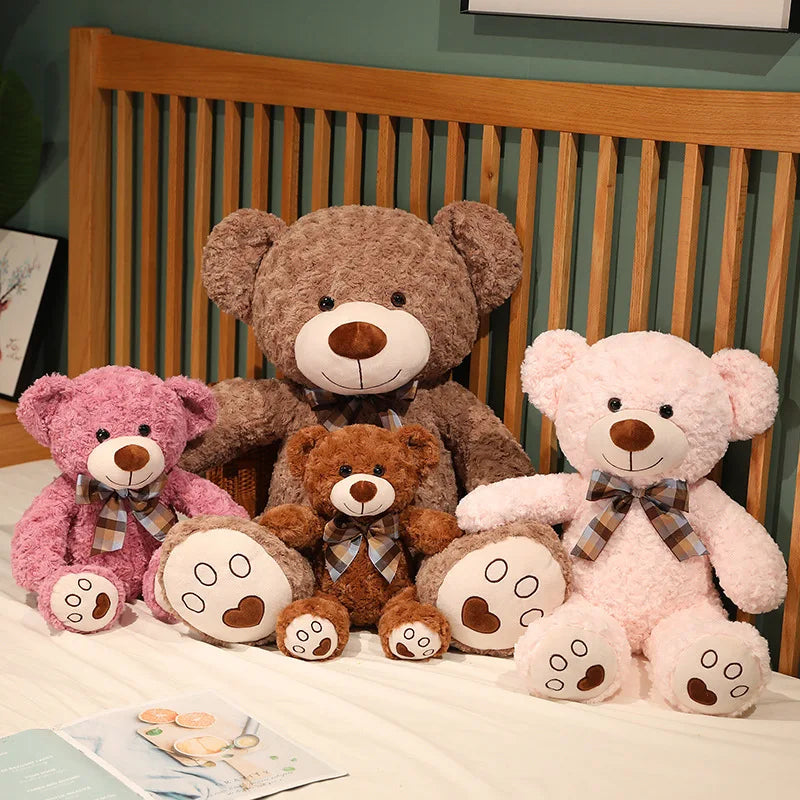 Urso de Pelúcia Clássico Macio com Laço - 35 a 60 cm