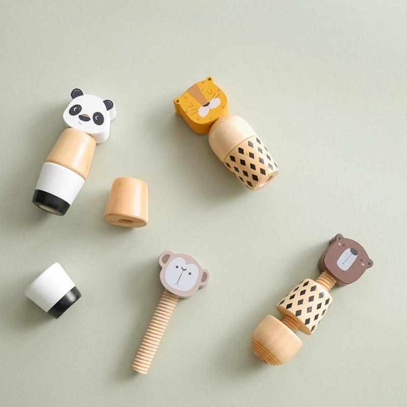 Montessori brinquedos para bebês de madeira dos desenhos animados animal quebra-cabeça brinquedo educação do bebê jogo de quebra-cabeça recém-nascido mão e pé exercício brinquedo