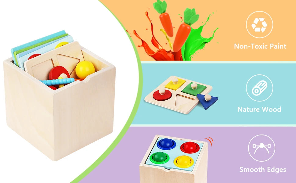 Brinquedos montessori de madeira, kit de jogo, objeto, caixa de permanência, moeda, cenoura, criança, desenvolvimento precoce, forma classificador, bola, brinquedos para idade
