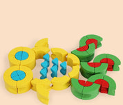 Brinquedo de Encaixe de Madeira Arco-Íris Montessori 3D Educativos
