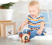 Montessori caranguejo de madeira arrastar brinquedos educação brinquedos para crianças multi-função contas habilidades de vida básica brinquedos bloco de madeira brinquedos do bebê presente