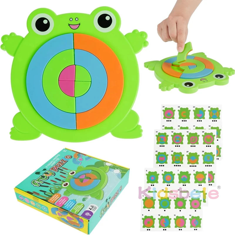 Quebra-Cabeça Montessori Educativo Sapo Colorido - 18 Peças